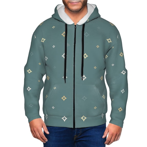 Zip Up Hoodies for Men - Lattice Pattern No.909 Long Sleeve Comfrt Men'S Fashion Hoodies & Sweatshirts, Jackets for Men Hoodies Pullover Clothing Clothes with Pouch