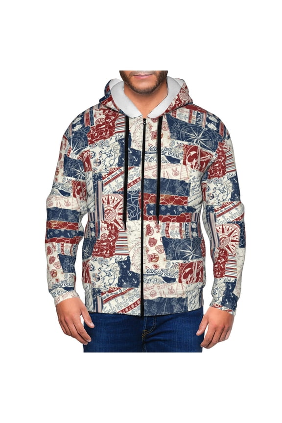 Zip Up Hoodies for Men - Marine Sailing Long Sleeve Comfrt Men'S Fashion Hoodies & Sweatshirts, Jackets for Men Hoodies Pullover Clothing Clothes with Pouch