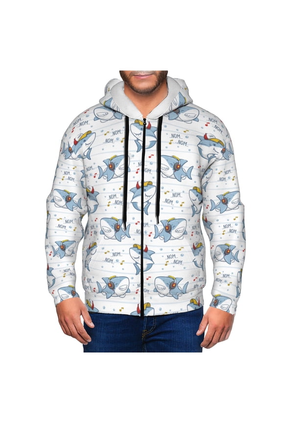 Zip Up Hoodies for Men - Music shark Long Sleeve Comfrt Men'S Fashion Hoodies & Sweatshirts, Jackets for Men Hoodies Pullover Clothing Clothes with Pouch