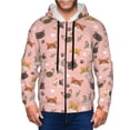 thumbnail image 1 of Zip Up Hoodies for Men - Pink Cute Cartoon Cat Heart Long Sleeve Comfrt Men'S Fashion Hoodies & Sweatshirts, Jackets for Men Hoodies Pullover Clothing Clothes with Pouch, 1 of 5