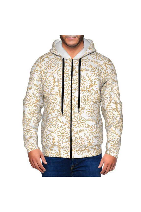 Zip Up Hoodies for Men - Plant print A Long Sleeve Comfrt Men'S Fashion Hoodies & Sweatshirts, Jackets for Men Hoodies Pullover Clothing Clothes with Pouch