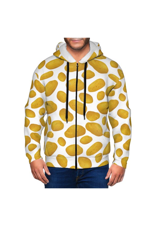 Zip Up Hoodies for Men - Potato cute Long Sleeve Comfrt Men'S Fashion Hoodies & Sweatshirts, Jackets for Men Hoodies Pullover Clothing Clothes with Pouch