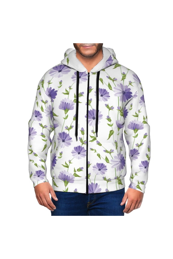 Zip Up Hoodies for Men - Purple chicory Long Sleeve Comfrt Men'S Fashion Hoodies & Sweatshirts, Jackets for Men Hoodies Pullover Clothing Clothes with Pouch