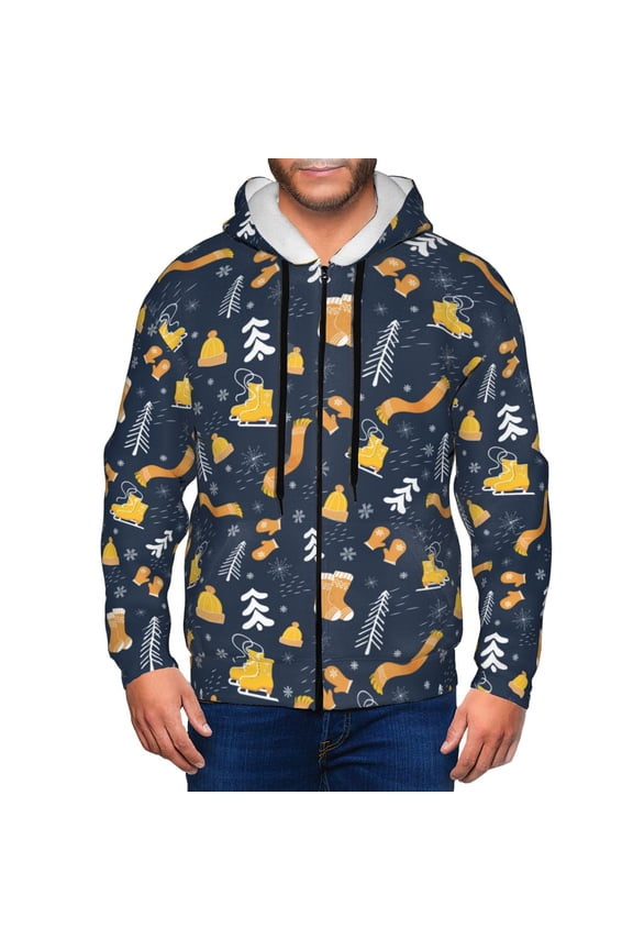 Zip Up Hoodies for Men - Scarf Ski Shoes sock Long Sleeve Comfrt Men'S Fashion Hoodies & Sweatshirts, Jackets for Men Hoodies Pullover Clothing Clothes with Pouch