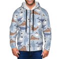thumbnail image 1 of Zip Up Hoodies for Men - Seal Fox Seagull Whales Long Sleeve Comfrt Men'S Fashion Hoodies & Sweatshirts, Jackets for Men Hoodies Pullover Clothing Clothes with Pouch, 1 of 5
