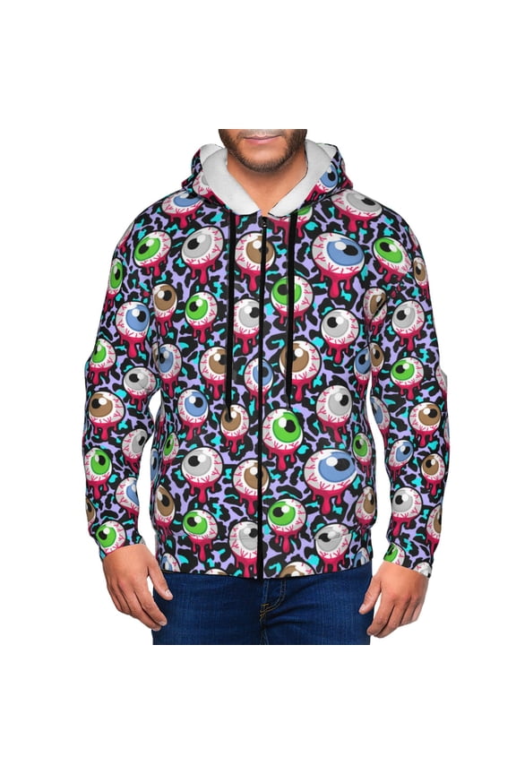 Zip Up Hoodies for Men - Space Pattern eye Long Sleeve Comfrt Men'S Fashion Hoodies & Sweatshirts, Jackets for Men Hoodies Pullover Clothing Clothes with Pouch