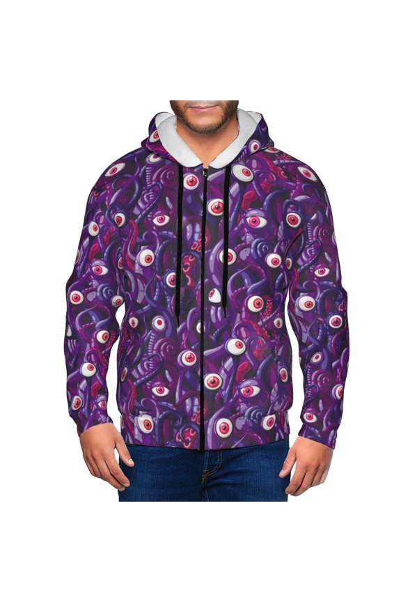 Zip Up Hoodies for Men - Space eye Pattern Long Sleeve Comfrt Men'S Fashion Hoodies & Sweatshirts, Jackets for Men Hoodies Pullover Clothing Clothes with Pouch