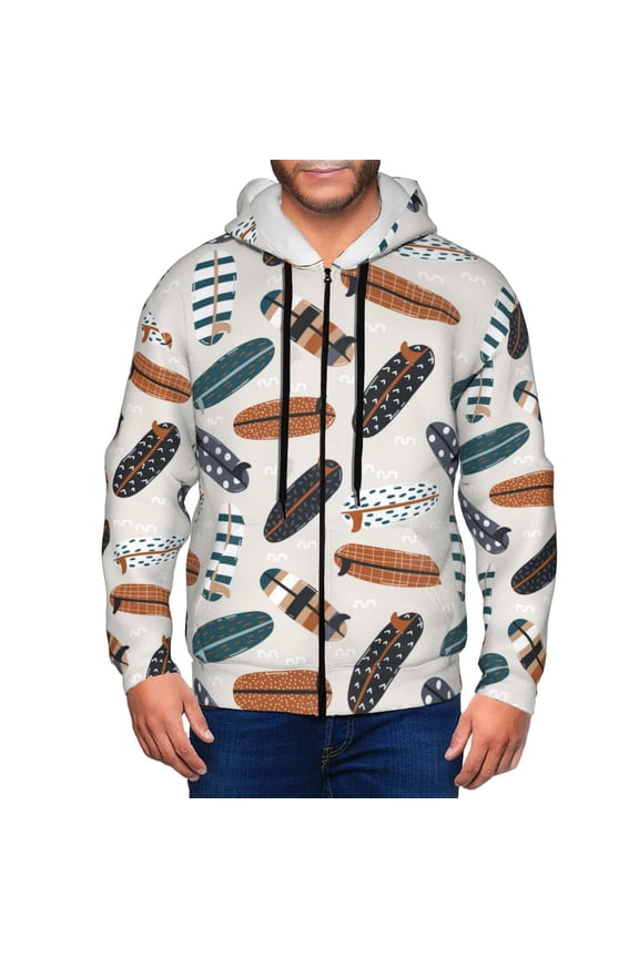 Zip Up Hoodies for Men - Summer surf boards Long Sleeve Comfrt Men'S Fashion Hoodies & Sweatshirts, Jackets for Men Hoodies Pullover Clothing Clothes with Pouch