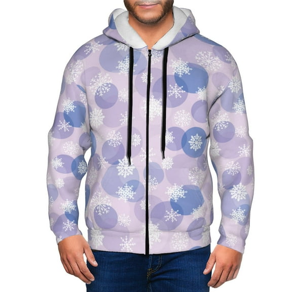 Zip Up Hoodies for Men - Winter With Snowflakes Long Sleeve Comfrt Men'S Fashion Hoodies & Sweatshirts, Jackets for Men Hoodies Pullover Clothing Clothes with Pouch