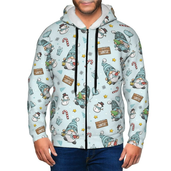 Zip Up Hoodies for Men - Winter Wonderland Light Blue Long Sleeve Comfrt Men'S Fashion Hoodies & Sweatshirts, Jackets for Men Hoodies Pullover Clothing Clothes with Pouch