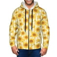 thumbnail image 1 of Zip Up Hoodies for Men - Yellow White Striped Sunflower Long Sleeve Comfrt Men'S Fashion Hoodies & Sweatshirts, Jackets for Men Hoodies Pullover Clothing Clothes with Pouch, 1 of 5