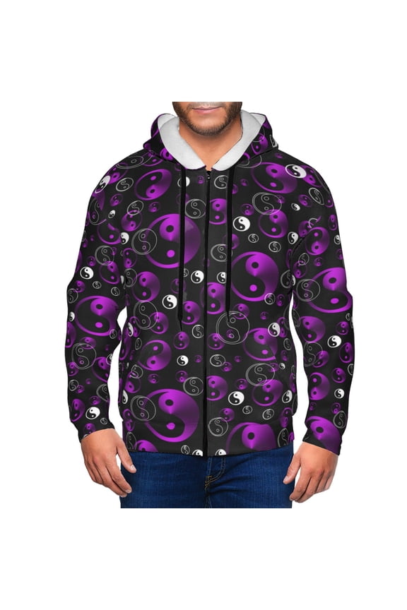 Zip Up Hoodies for Men - Yin Yang1 Long Sleeve Comfrt Men'S Fashion Hoodies & Sweatshirts, Jackets for Men Hoodies Pullover Clothing Clothes with Pouch