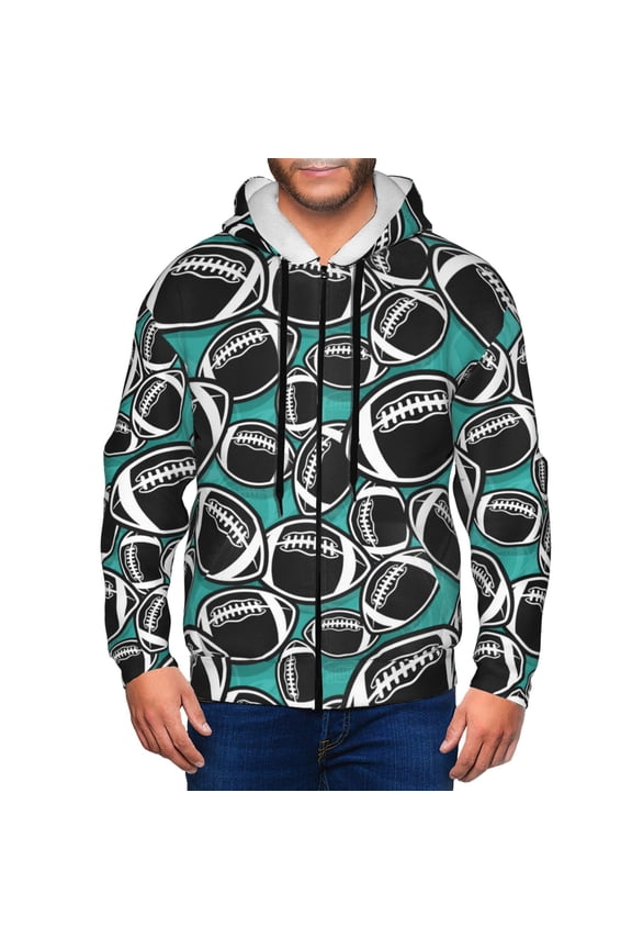 Zip Up Hoodies for Men - black American football Rugby green Long Sleeve Comfrt Men'S Fashion Hoodies & Sweatshirts, Jackets for Men Hoodies Pullover Clothing Clothes with Pouch