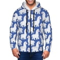 thumbnail image 1 of Zip Up Hoodies for Men - cute cartoon lama alpaca blue Long Sleeve Comfrt Men'S Fashion Hoodies & Sweatshirts, Jackets for Men Hoodies Pullover Clothing Clothes with Pouch, 1 of 5