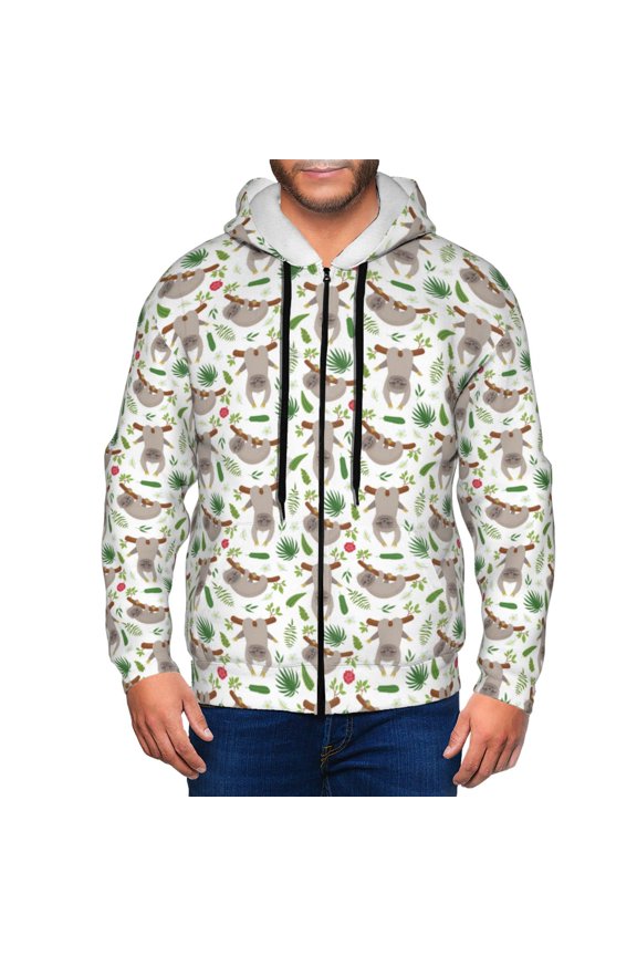 Zip Up Hoodies for Men - cute sloth Long Sleeve Comfrt Men'S Fashion Hoodies & Sweatshirts, Jackets for Men Hoodies Pullover Clothing Clothes with Pouch