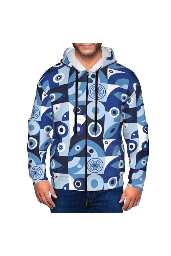 Zip Up Hoodies for Men - evil eye A Long Sleeve Comfrt Men'S Fashion Hoodies & Sweatshirts, Jackets for Men Hoodies Pullover Clothing Clothes with Pouch
