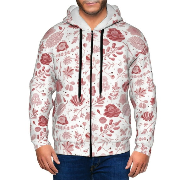 Zip Up Hoodies for Men - flower leaves E Long Sleeve Comfrt Men'S Fashion Hoodies & Sweatshirts, Jackets for Men Hoodies Pullover Clothing Clothes with Pouch