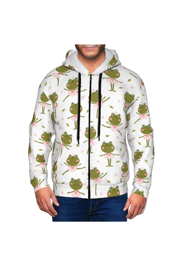 Zip Up Hoodies for Men - frog dancing ballet funny Long Sleeve Comfrt Men'S Fashion Hoodies & Sweatshirts, Jackets for Men Hoodies Pullover Clothing Clothes with Pouch