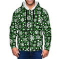 thumbnail image 1 of Zip Up Hoodies for Men - green grid white snowflakes Plaid Long Sleeve Comfrt Men'S Fashion Hoodies & Sweatshirts, Jackets for Men Hoodies Pullover Clothing Clothes with Pouch, 1 of 5