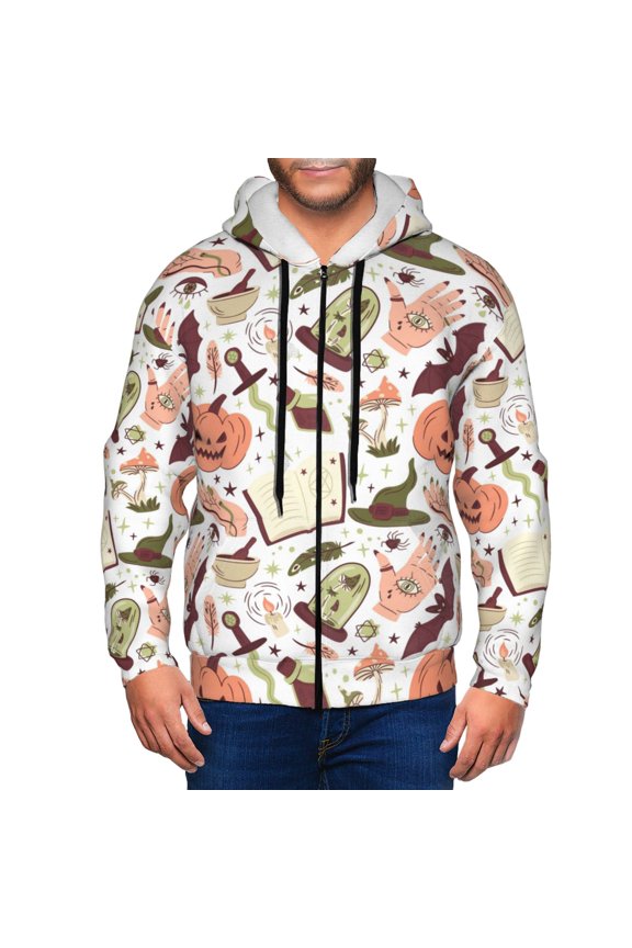 Zip Up Hoodies for Men - halloween element background Long Sleeve Comfrt Men'S Fashion Hoodies & Sweatshirts, Jackets for Men Hoodies Pullover Clothing Clothes with Pouch