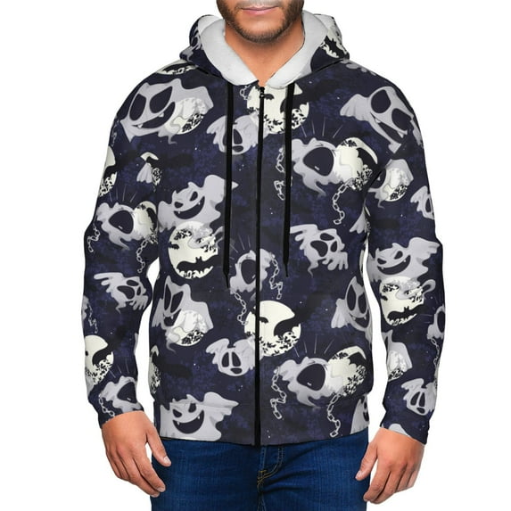Zip Up Hoodies for Men - halloween ghost cute Long Sleeve Comfrt Men'S Fashion Hoodies & Sweatshirts, Jackets for Men Hoodies Pullover Clothing Clothes with Pouch