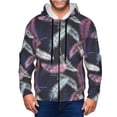 thumbnail image 1 of Zip Up Hoodies for Men - pink white feathers Long Sleeve Comfrt Men'S Fashion Hoodies & Sweatshirts, Jackets for Men Hoodies Pullover Clothing Clothes with Pouch, 1 of 5