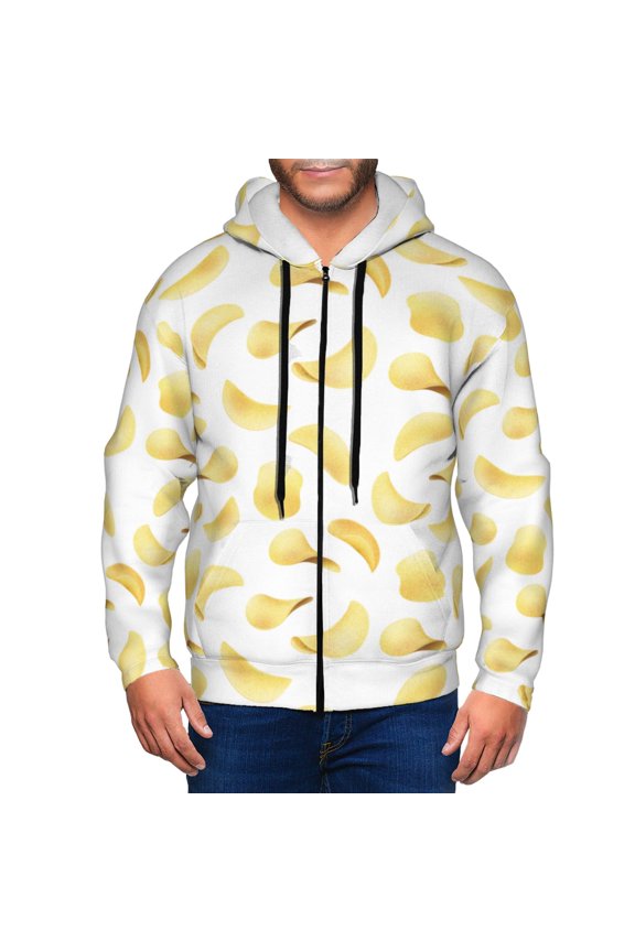 Zip Up Hoodies for Men - potato chips Long Sleeve Comfrt Men'S Fashion Hoodies & Sweatshirts, Jackets for Men Hoodies Pullover Clothing Clothes with Pouch