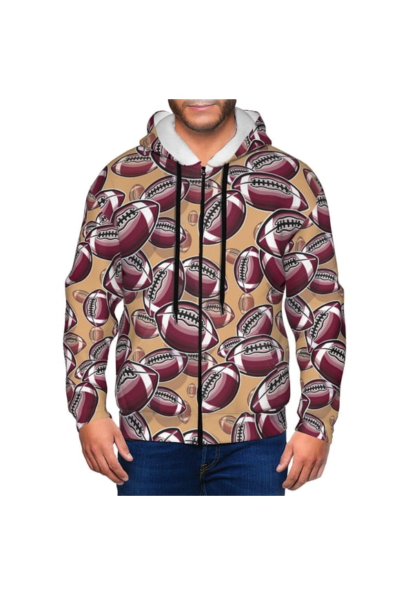 Zip Up Hoodies for Men - purple American football rugby cute Long Sleeve Comfrt Men'S Fashion Hoodies & Sweatshirts, Jackets for Men Hoodies Pullover Clothing Clothes with Pouch