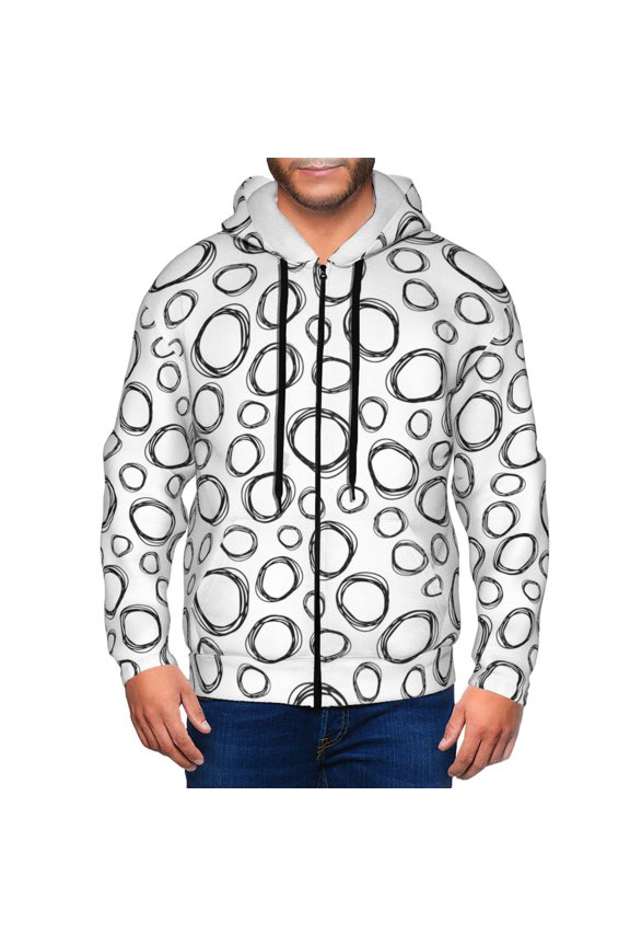 Zip Up Hoodies for Men - sketch Abstract circles shape Long Sleeve Comfrt Men'S Fashion Hoodies & Sweatshirts, Jackets for Men Hoodies Pullover Clothing Clothes with Pouch