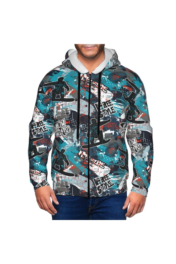 Zip Up Hoodies for Men - snow board colorful Long Sleeve Comfrt Men'S Fashion Hoodies & Sweatshirts, Jackets for Men Hoodies Pullover Clothing Clothes with Pouch