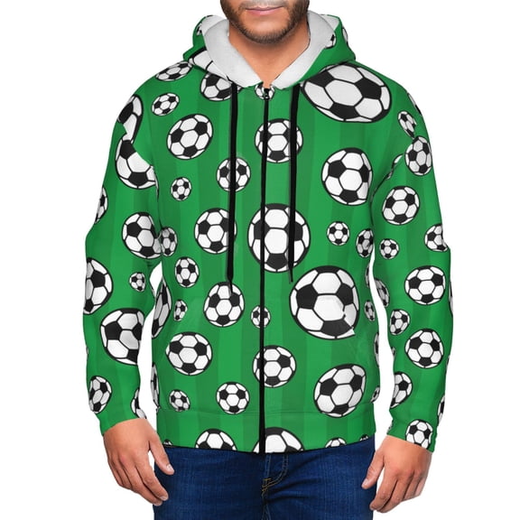 Zip Up Hoodies for Men - soccer green stripe Long Sleeve Comfrt Men'S Fashion Hoodies & Sweatshirts, Jackets for Men Hoodies Pullover Clothing Clothes with Pouch
