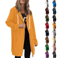 thumbnail image 1 of Zip Up Hoodies Womens Long Sleeve Long Tunic Sweatshirts Oversized Fleece Casual 2026 Fall Jacket Coat with Pocket Yellow M, 1 of 7
