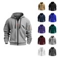 thumbnail image 1 of Zip Up Hoodies for Men 2025 Fall Winter Long Sleeve Basic Hooded Sweatshirt Jacket Pullover Mens Hoodies, 1 of 4