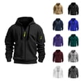 thumbnail image 1 of Zip Up Hoodies for Men 2025 Fall Winter Long Sleeve Basic Hooded Sweatshirt Jacket Pullover Mens Hoodies, 1 of 4