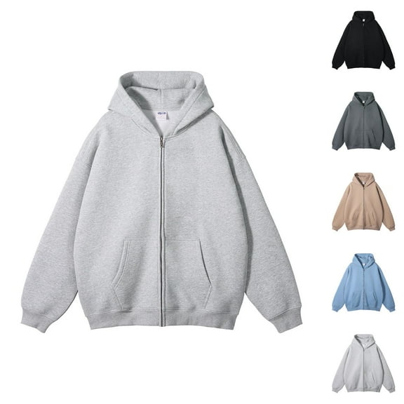 Zip Up Hoodies for Men 2025 Fall Winter Long Sleeve Essentials Hooded Sweatshirt with Pockets Jacket Mens Hoodies