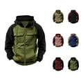thumbnail image 1 of Zip Up Hoodies for Men 2025 Long Sleeve Color Block Hooded Sweatshirt with Pockets Pullover Hoodie Mens Hoodies, 1 of 5