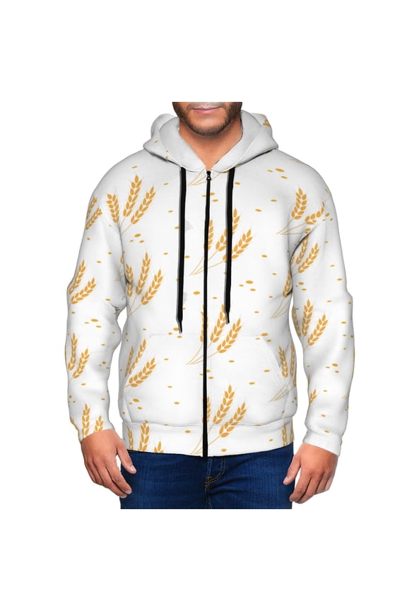 Zip Up Hoodies for Men - Wheat Long Sleeve Comfrt Men'S Fashion Hoodies & Sweatshirts, Jackets for Men Hoodies Pullover Clothing Clothes with Pouch