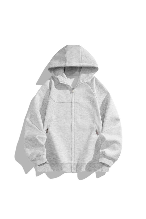 Zip Up Hoodies for Men Women with Pockets Long Sleeve Sweatshirts Unisex Couples Casual Solid Color Raglan Outerwear Athletic Workout Jackets & Coats