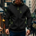 thumbnail image 1 of Zip Up Hoodies for Men with Zipper Pockets Fleece Lined Sweatshirts Mens Casual Solid Color Long Sleeve Thermal Warm Athletic Workout Jackets & Coats, 1 of 4