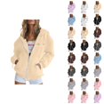 thumbnail image 1 of Zip Up Hoodies for Women 2025 Fall Winter Long Sleeve Full Zipper Hoodie with Pockets Hooded Sweatshirt Pullover Tops, 1 of 4