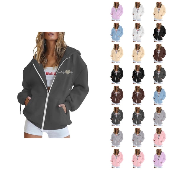 Zip Up Hoodies for Women 2025 Fall Winter Long Sleeve Full Zipper Hoodie with Pockets Hooded Sweatshirt Pullover Tops