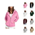 thumbnail image 1 of Zip Up Hoodies for Women 2025 Long Sleeve Drawstring Essentials Hoodie with Pockets Hooded Sweatshirt Women Jacket, 1 of 5