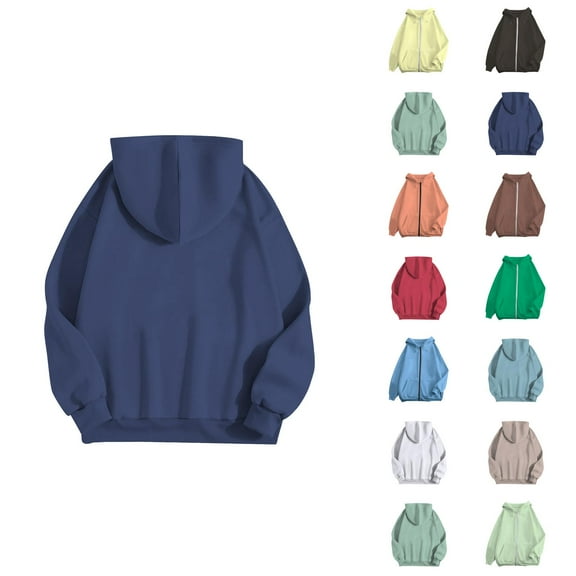 Zip Up Hoodies for Women 2025 Long Sleeve Plain Essentials Hoodie with Pockets Hooded Sweatshirt Women Jacket