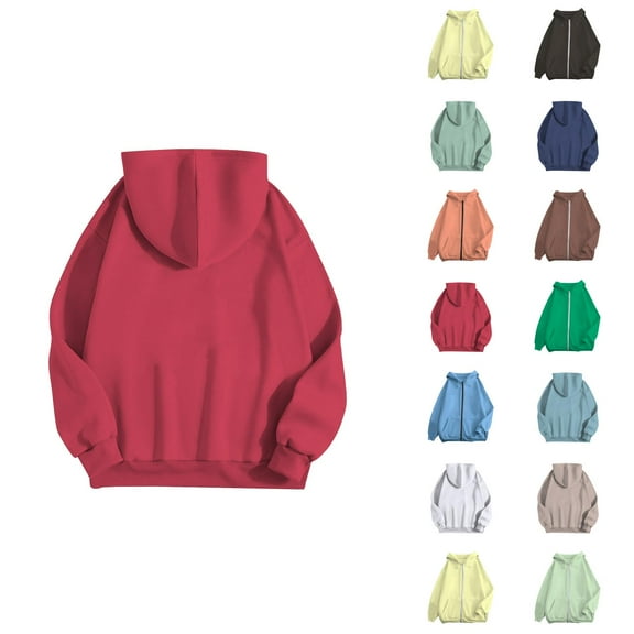 Zip Up Hoodies for Women 2025 Long Sleeve Plain Essentials Hoodie with Pockets Hooded Sweatshirt Women Jacket