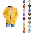 thumbnail image 1 of Zip Up Hoodies for Women 2025 Plain Basic Full Zipper Hoodie Jacket with Pockets Hooded Sweatshirt Pullover Tops, 1 of 5