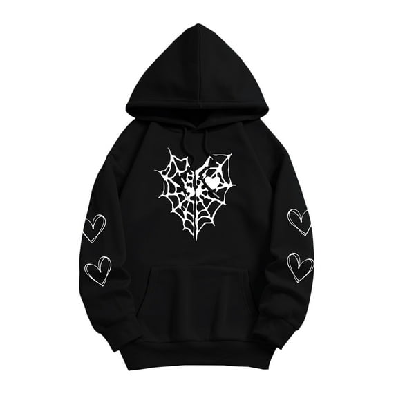 Zip Up Hoodies for Women 2026 Trendy Gothic Zip Up Hooded Sweatshirts Thermal Long Sleeve Hoodie Jackets Teen Junior Fall Clothes,Black,M