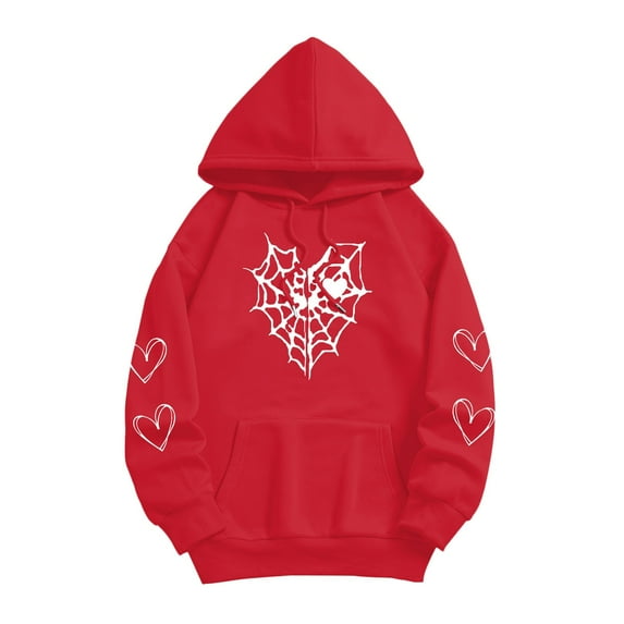 Zip Up Hoodies for Women 2026 Trendy Gothic Zip Up Hooded Sweatshirts Thermal Long Sleeve Hoodie Jackets Teen Junior Fall Clothes,Red,M