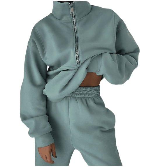 Zip Up Hoodies for Women Women'S Sports And Leisure Hooded Sweater Set For Autumn Winter Christmas Outfits Dressy
