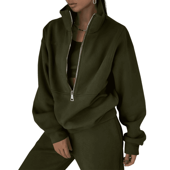 Zip Up Hoodies for Women Women'S Sports And Leisure Hooded Sweater Set For Autumn Winter Christmas Outfits Dressy