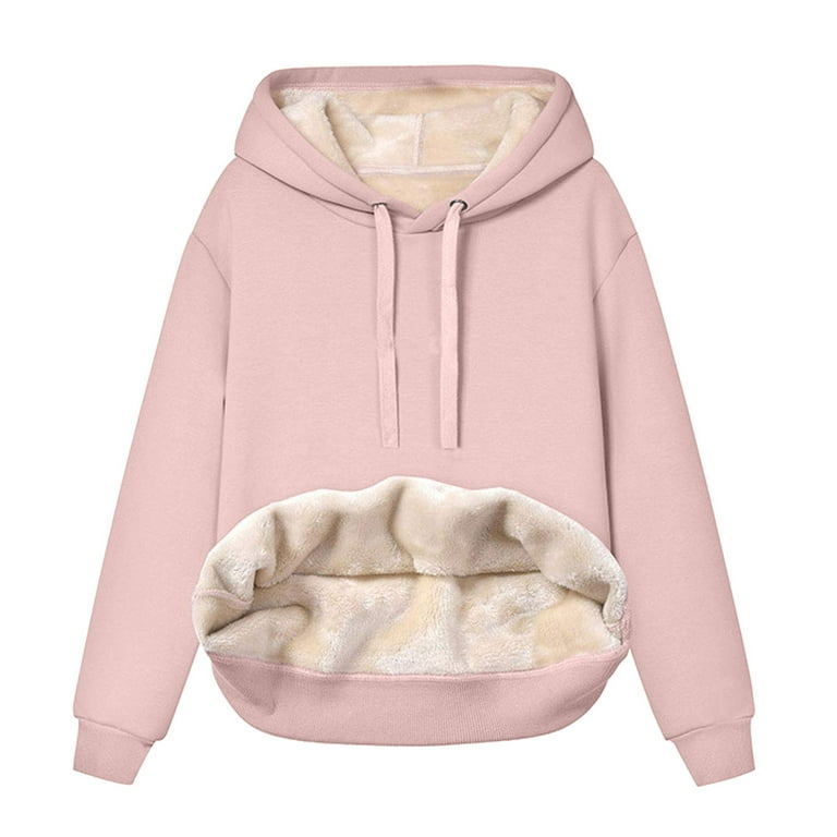 Zip Up Hoodies for Women Y2K Plus Size Sweatshirt Thick Lined Winter Velvet Warm V Neck Long Sleeve Underwear Tops Blouse Fall Outfits Clothes Walmart